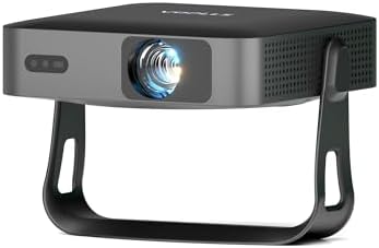 The VOPLLS Smart Mini Projector showcasing its ultra-thin 2.24-inch design next to a stack of books.