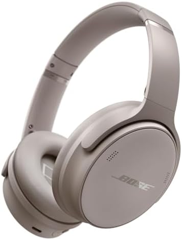 A pair of Sandstone Bose QuietComfort Headphones showing the plush over-ear cushions and padded headband.