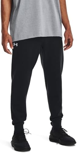 Alt Text for image 1: Comfortable Under Armour Men's Rival Fleece Joggers in a casual setting