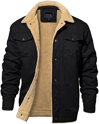 Alt Text for image 1: EKLENTSON Men's Winter Jacket front view showcasing lapel design