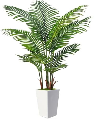 Alt Text for image 1: 6FT Artificial Palm Tree displayed in a modern living room